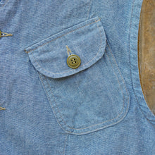 Load image into Gallery viewer, Gilet de chasse chambray monkey back pocket - #arashibyboras