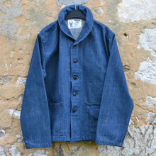 Load image into Gallery viewer, Veste US Navy shawl collar 1930 Light blue selvedge denim