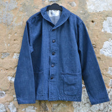 Load image into Gallery viewer, Veste US Navy shawl collar 1930 Light blue selvedge denim