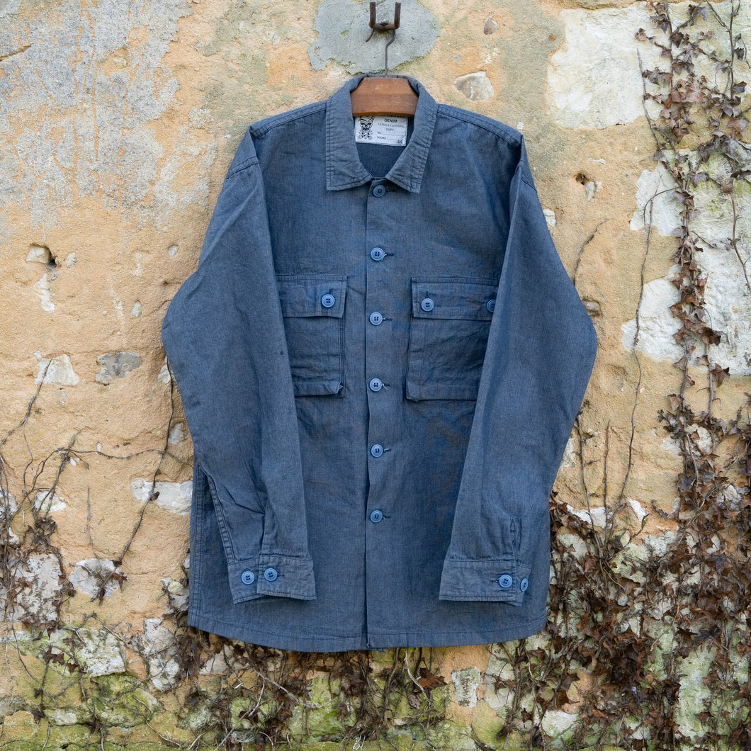 Chemise CISO chambray - Classic pocket - blue stitch & buttons