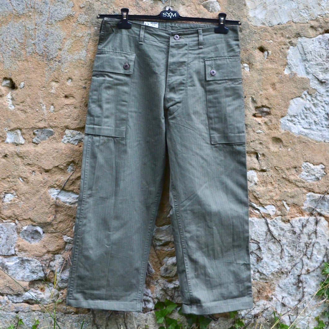 Pantalon P47 - combat pants - poches cargo - HBT olive green 11 Oz